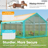 Quictent Large Metal Chicken Coop Run for 20+ Poultry with Side Hardware Cloth, 12x9FT