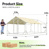 Quictent 18x9x6.6ft Large Metal Chicken Coop Run With Side Hardware Cloth