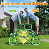 Zupapa 6ft Monkey Bars Climbing Dome with Hammock, Sturdy & Easy Assembly Jungle Gym with Hammock for Kids