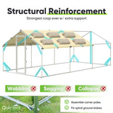 Quictent 18x9x6.6ft Large Metal Chicken Coop Run With Side Hardware Cloth