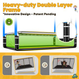 Zupapa Rectangle Kids Trampoline 6FT with Basketball Hoop and Safety Net for Toddlers Ages 3-6