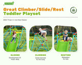 Zupapa Climbing Dome with Slide Max Load 440Lbs, 8FT Jungle Gym Monkey Bar for Backyard, Outdoor Climbing Frame Toys  for Kids Age 3-8