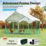Quictent Large Metal Chicken Coop Run for 10+ Poultry with Side Hardware Cloth, 6x9FT
