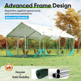 Quictent Large Metal Chicken Coop Run for 20+ Poultry with Side Hardware Cloth, 12x9FT