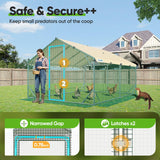 Quictent 12x9x6.6ft Large Metal Chicken Coop Run With Side Hardware Cloth