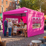 Quictent 10x10 Pop Up Canopy Tent with 3 Sidewalls | Instant Setup Gazebo for 1 Person, Pink