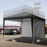 Quictent 10x10 Pop Up Canopy Tent with 1 Sidewall | Instant Setup Gazebo for 1 Person, Black