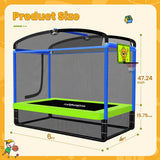 Zupapa Rectangle Kids Trampoline 6FT with Basketball Hoop and Safety Net for Toddlers Ages 3-6