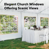Quictent 20x60 Heavy Duty Party Tent Outdoor Canopy with Church Windows