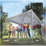 Quictent 10x10FT Pop Up Canopy Tent Without Sidewall | Instant Setup Gazebo for 1 Person, Gray
