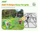 Zupapa Climbing Dome with Slide Max Load 440Lbs, 8FT Jungle Gym Monkey Bar for Backyard, Outdoor Climbing Frame Toys  for Kids Age 3-8