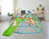 Zupapa Climbing Dome with Slide Max Load 440Lbs, 8FT Jungle Gym Monkey Bar for Backyard, Outdoor Climbing Frame Toys  for Kids Age 3-8