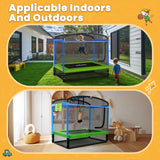 Zupapa Rectangle Kids Trampoline 6FT with Basketball Hoop and Safety Net for Toddlers Ages 3-6