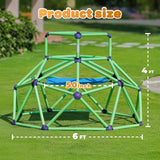 Zupapa 6ft Monkey Bars Climbing Dome with Hammock, Sturdy & Easy Assembly Jungle Gym with Hammock for Kids