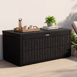 Quictent 220 Gallon Heavy Duty Resin Deck Box, Weatherproof Waterproof Outdoor Storage Bench