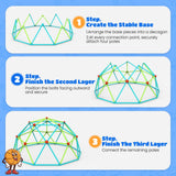 Zupapa 10FT Climbing Dome, Outdoor Jungle Gym for Kids with Climbing Grip, Easy Assembly Outdoor Play Equipment for Kids, Green