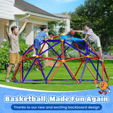 Zupapa 10FT Climbing Dome, Outdoor Jungle Gym for Kids with Climbing Grip, Easy Assembly Outdoor Play Equipment for Kids, Purple