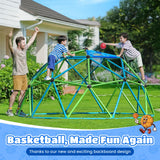 Zupapa 10FT Climbing Dome, Outdoor Jungle Gym for Kids with Climbing Grip, Easy Assembly Outdoor Play Equipment for Kids, Blue&Green