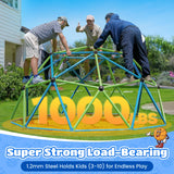 Zupapa 10FT Climbing Dome, Outdoor Jungle Gym for Kids with Climbing Grip, Easy Assembly Outdoor Play Equipment for Kids, Blue&Green