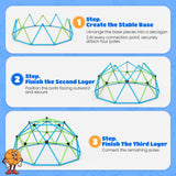 Zupapa 10FT Climbing Dome, Outdoor Jungle Gym for Kids with Climbing Grip, Easy Assembly Outdoor Play Equipment for Kids, Blue&Green