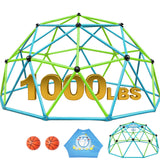 Zupapa 10FT Climbing Dome, Outdoor Jungle Gym for Kids with Climbing Grip, Easy Assembly Outdoor Play Equipment for Kids, Blue&Green