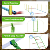 Quictent Essential Series 12x9ft Metal Chicken Coop Run with Climbing Ladder