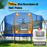 ORCC 1300LBS Weight Capacity Trampoline 16 15 14 12 10 8FT with Basketball Hoop Water Sprinkler Spiral Ground Stakes Outdoor Yard Trampolines for Kids Adults