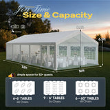 Quictent Premium 16x32 Reinforced Heavy Duty Party Tent with 4 Storage Bags & Church Windows
