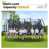 Zupapa 1800LBS Weight Capacity 2025 Double Frames Trampoline with No-Gap Design Curved Poles 12FT Trampolines for Kids with Enclosure Net Outdoor Trampolin for Children Adults Family
