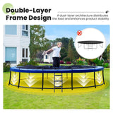 Zupapa 1800LBS Weight Capacity 2025 Double Frames Trampoline with No-Gap Design Curved Poles 12FT Trampolines for Kids with Enclosure Net Outdoor Trampolin for Children Adults Family