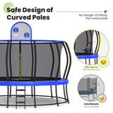 Zupapa 1800LBS Weight Capacity 2025 Double Frames Trampoline with No-Gap Design Curved Poles 12FT Trampolines for Kids with Enclosure Net Outdoor Trampolin for Children Adults Family