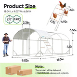 Quictent Essential Series 18x9ft Metal Chicken Coop Run with Climbing Ladder