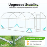 Quictent Essential Series 18x9ft Metal Chicken Coop Run with Climbing Ladder