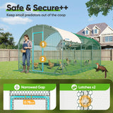 Quictent Essential Series 18x9ft Metal Chicken Coop Run with Climbing Ladder