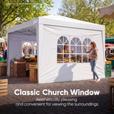 Quictent 10x10 Pop Up Canopy Tent with 3 Sidewalls | Instant Setup Gazebo for 1 Person, White