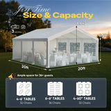Quictent Premium 20x20 Reinforced Heavy Duty Party Tent with 3 Storage Bags