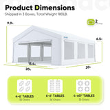 Quictent 20x20ft Heavy Duty Party Tent Outdoor Canopy with Mesh Windows