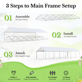 Quictent 20x40ft Heavy Duty Party Tent Outdoor Canopy with Mesh Windows