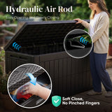 Quictent 120 Gallon Heavy Duty Resin Deck Box, Weatherproof Waterproof Outdoor Storage Bench