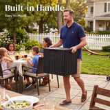 Quictent 28 Gallon Resin Deck Box, Weatherproof Waterproof Outdoor Storage Bench