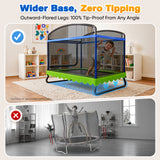 Zupapa 4x6FT Upgrade Rectangle Kids Trampoline with Safety Enclosure Net, Square Trampoline for Toddlers Ages 3-6