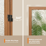 JOSTYLE Acrylic Room Divider, Partition Privacy Screen, 4-Panel Contemporary Translucent Divider for Bedroom&Office, Brown Wood Frame, 67" H x 64" W