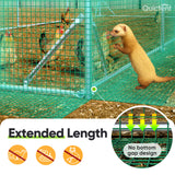 Quictent Advanced Series 24x9x6.6ft Metal Chicken Coop Run with Side Hardware Cloth, Walk-in Outdoor Poultry Cage Heavy Duty Predator Proof Hen Duck Rabbit Farm House, Waterproof Anti-UV Cover