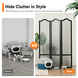 JOSTYLE Acrylic Room Divider, Black, 3-Panel, 67" H x 47.2" W