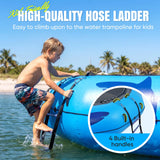 Zupapa Inflatable Water Trampoline 10 12 14FT with Pump Steel Anchors & Ladder for Lake Pool Ocean, Heavy Duty Jumping Platform for Family & Adults