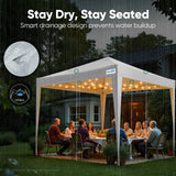 Quictent 10x10 Pop Up Canopy Tent with 3 Sidewalls | Instant Setup Gazebo for 1 Person, White