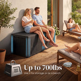 Quictent 220 Gallon Heavy Duty Resin Deck Box, Weatherproof Waterproof Outdoor Storage Bench