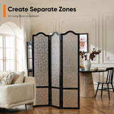 JOSTYLE Acrylic Room Divider, Black, 3-Panel, 67" H x 47.2" W