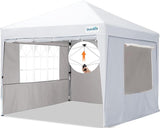 Quictent Pop up Canopy Tent 10'x10' with 4 Detachable Window Sidewalls, White