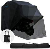 Quictent Motorcycle Garage Pod Shelter Hard Shell with Code Lock&Carry Bag,Black